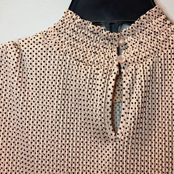 Adrianna Papell Anthropologie Light Pink with Black Polka Dot - Picture 4 of 12